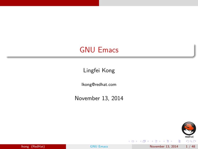 Emacs presentation