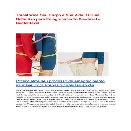Transforme Seu Corpo e Sua Vida: O Guia Definitivo para Emagrecimento ...