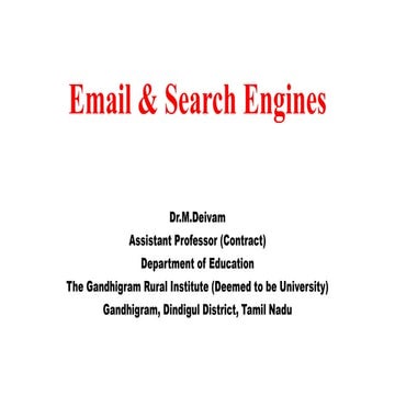 E-mail & Search Engines
