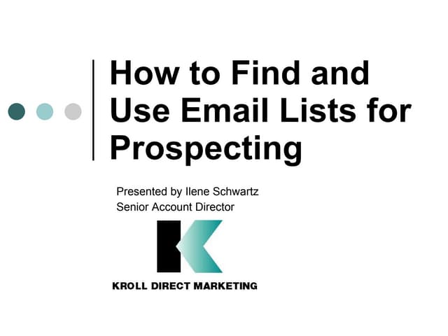 eMarketing Techniques Conference_Email Lists For Prospecting