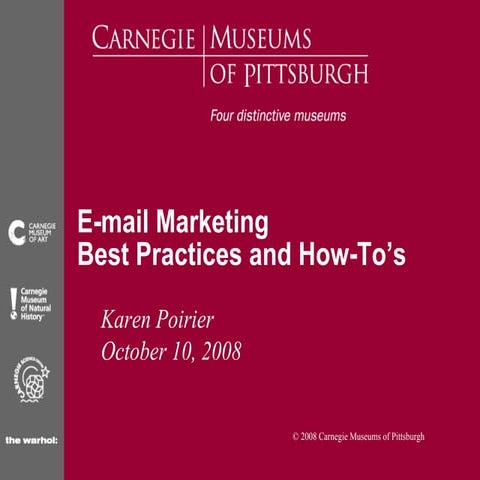 E-mail Marketing — Best Practices and How-To’s for the Arts