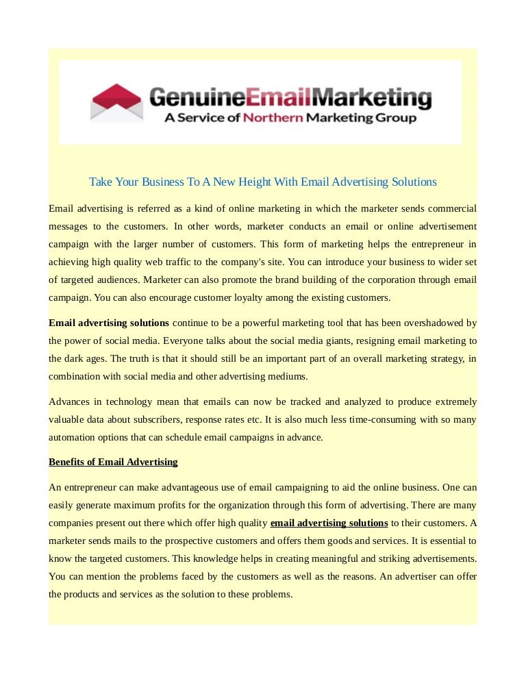 Email Advertising Solutions