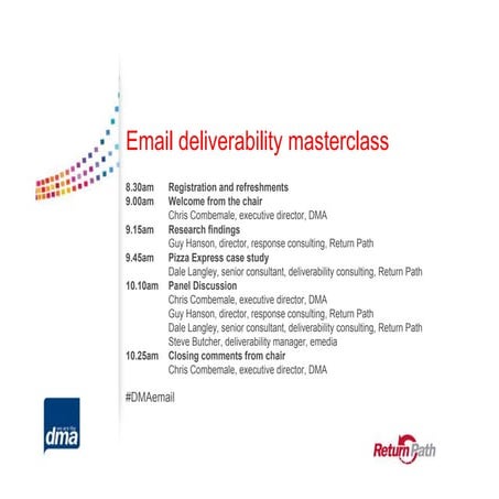 DMA Email deliverability masterclass, Tuesday 24 April 2012