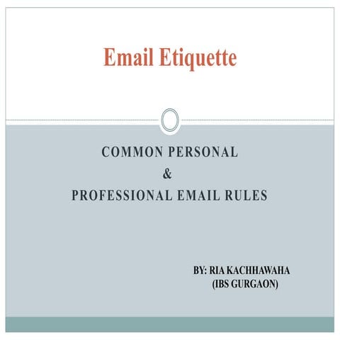 Email etiquette