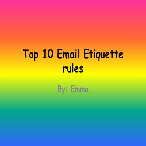 Email Etiquette