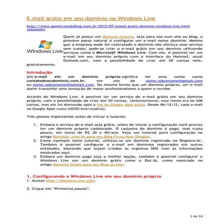 Email profissional a baixo custo