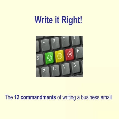 12 Commandments of writing an effective business email