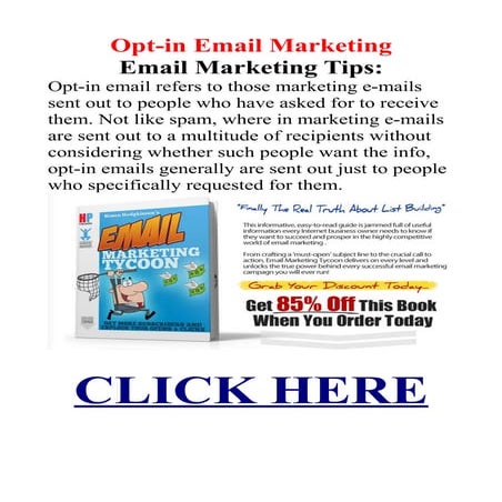 Opt-in Email Marketing - Email-Marketing Tips