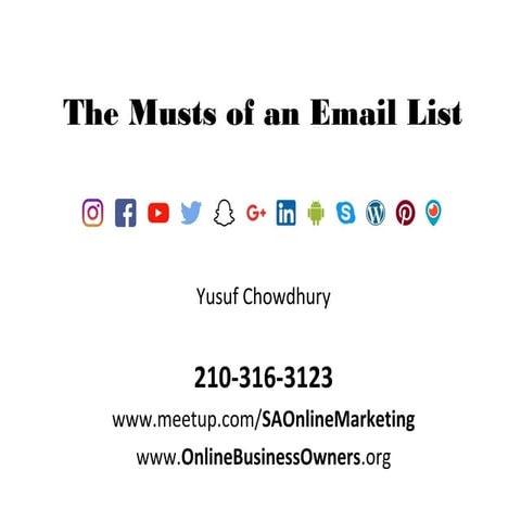 The Must of an Email Marketing List 