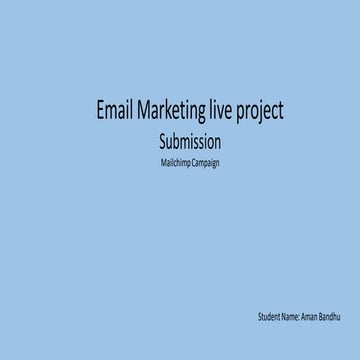 Email marketing live project aman bandhu