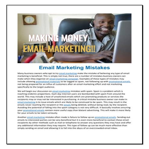 Email marketing mistakes | Email Marketing