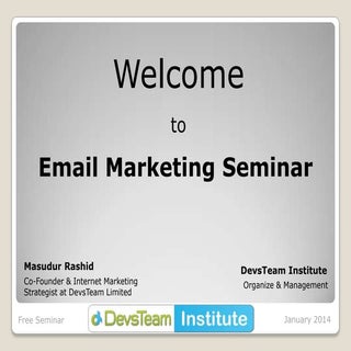 Email Marketing Seminar - DevsTeam ...