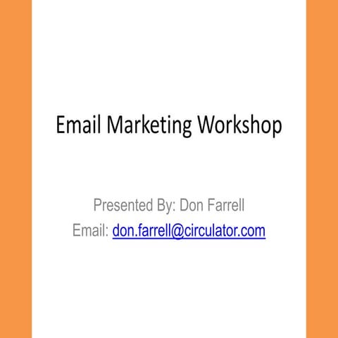 Email marketing workshop
