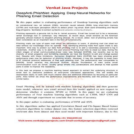 Emailphishing(deep anti phishnet applying deep neural networks for phishing e...