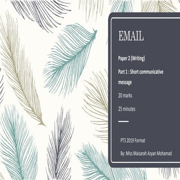 Writing an email (PT3 Latest Format)