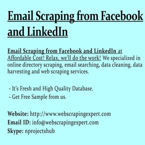 Email Scraping from Facebook and LinkedIn