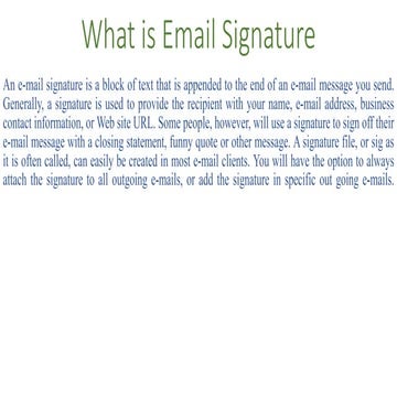 Email signature and It's necessary | PPTX