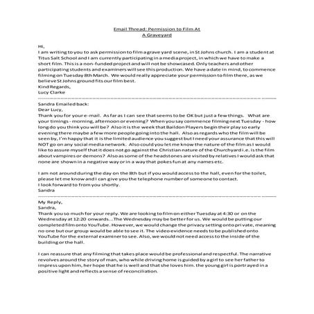 Email Thread For Permission