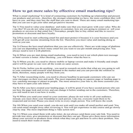 How to get more sales by effective email marketing tips?