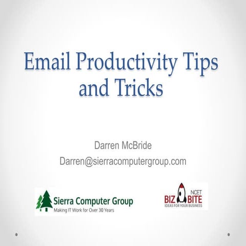NCET Biz Bite | Darren McBride, Email Productivity Tips and Tricks | Mar 28