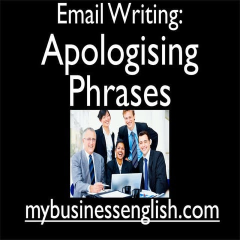 Email writing: Apologising Phrases