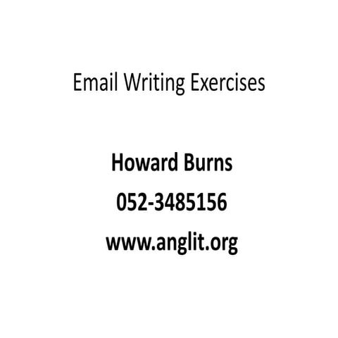Email writing exercises