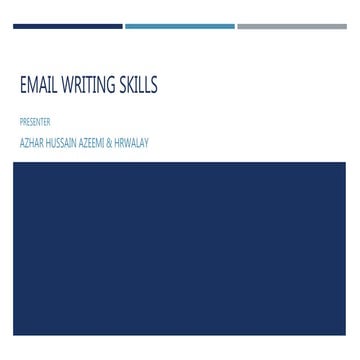 Presentation on "Email writing skills"