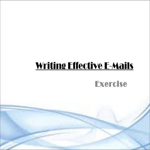 Email writing skills training  exercise