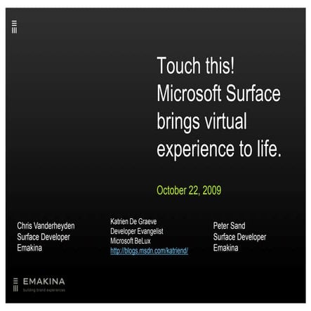 Emakina Academy 19 : Microsoft presentation