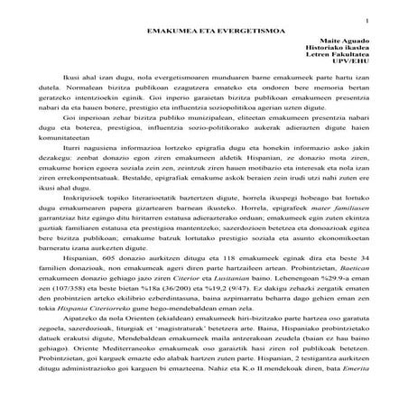 Emakumea eta evergetismoa, Maite Aguado