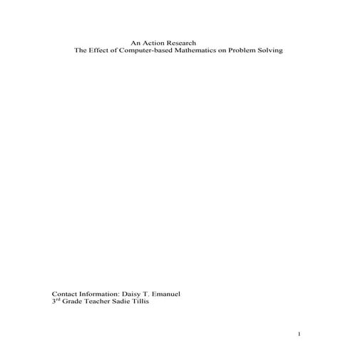 JURNAL: An Action Research The Effect of Computer-based Mathematics on Proble...