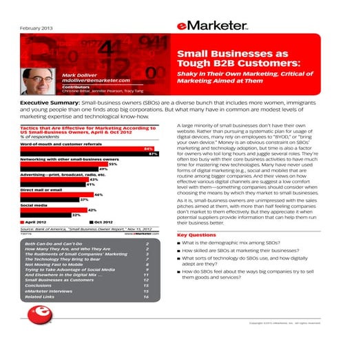 E marketer small_businesses_as_tough_b2b_customers-shaky_in_their_own_marketi...