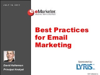 eMarketer Webinar: Best Practices for Email Marketing