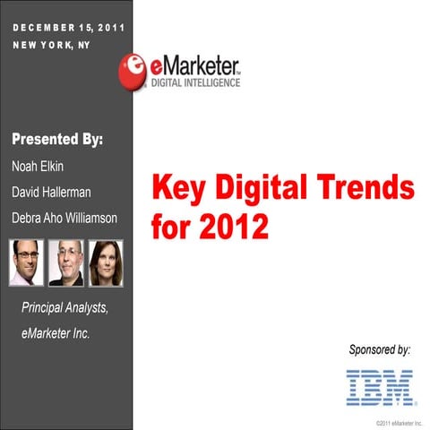 eMarketer Webinar: Key Digital Trends for 2012
