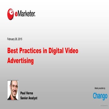 eMarketer Webinar: Best Practices in Digital Video Advertising