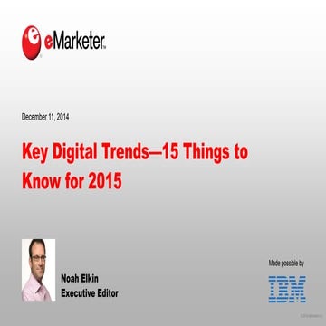 eMarketer Webinar: Key Digital Trends—15 Things to Know for 2015