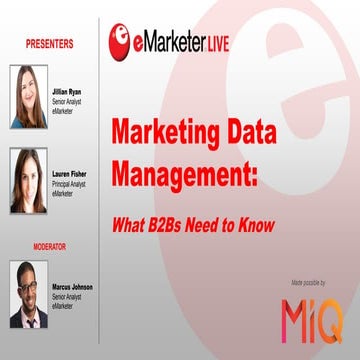eMarketer Webinar: Marketing Data Management—What B2Bs Need to Know