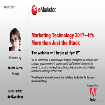 eMarketer Webinar: Marketing Technology 2017—It’s More Than Just the Stack
