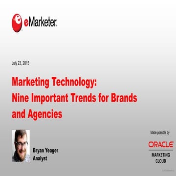 eMarketer Webinar: Marketing Technology—Nine Important Trends for Brands and ...