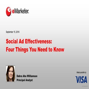 eMarketer Webinar: Social Ad Effectiveness—Four Things You Need to Know
