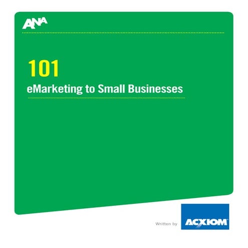 E Marketing To Small Businesses 101