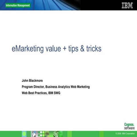 eMarketing value + tips & tricks