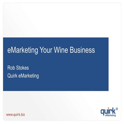 E Marketing Your Wine Business (WOSA)