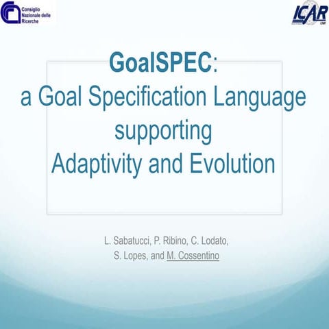 GoalSPEC - An Introduction