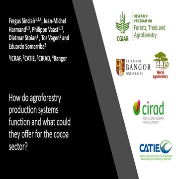 How do agroforestry production systems function and what could they offer for...