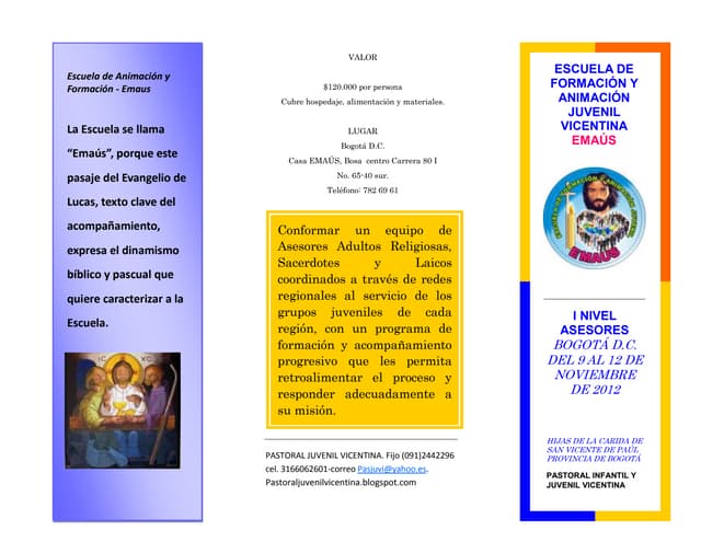 Emaús i nivel asesores folleto