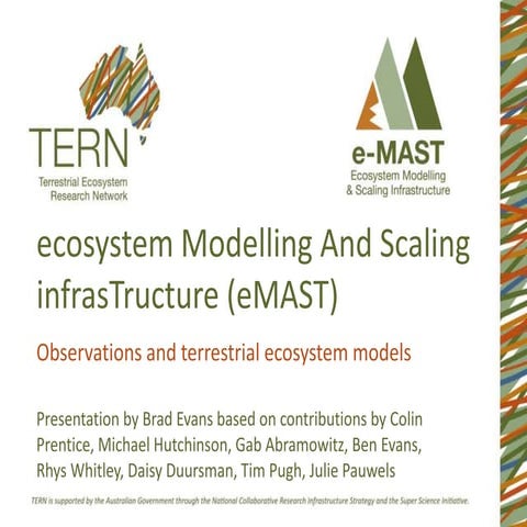 TERN eMAST : Observations and terrestrial ecosystem models : Terrestrial Ecos...