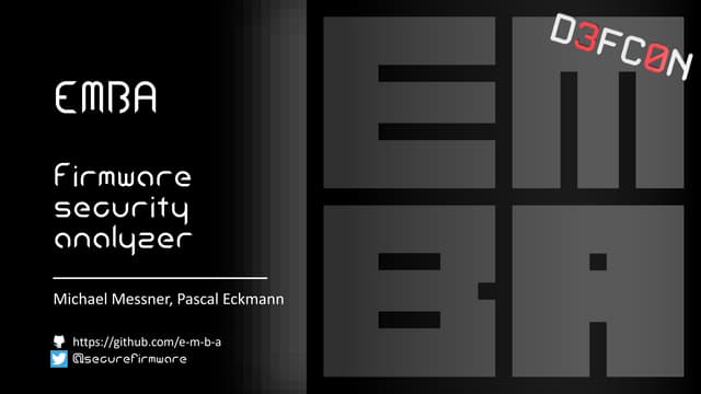 EMBA - Firmware analysis DEFCON30 demolabs USA 2022