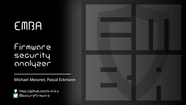 EMBA Firmware analysis - TROOPERS22