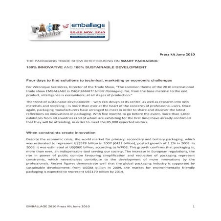 Emballage Press Kit June 2010